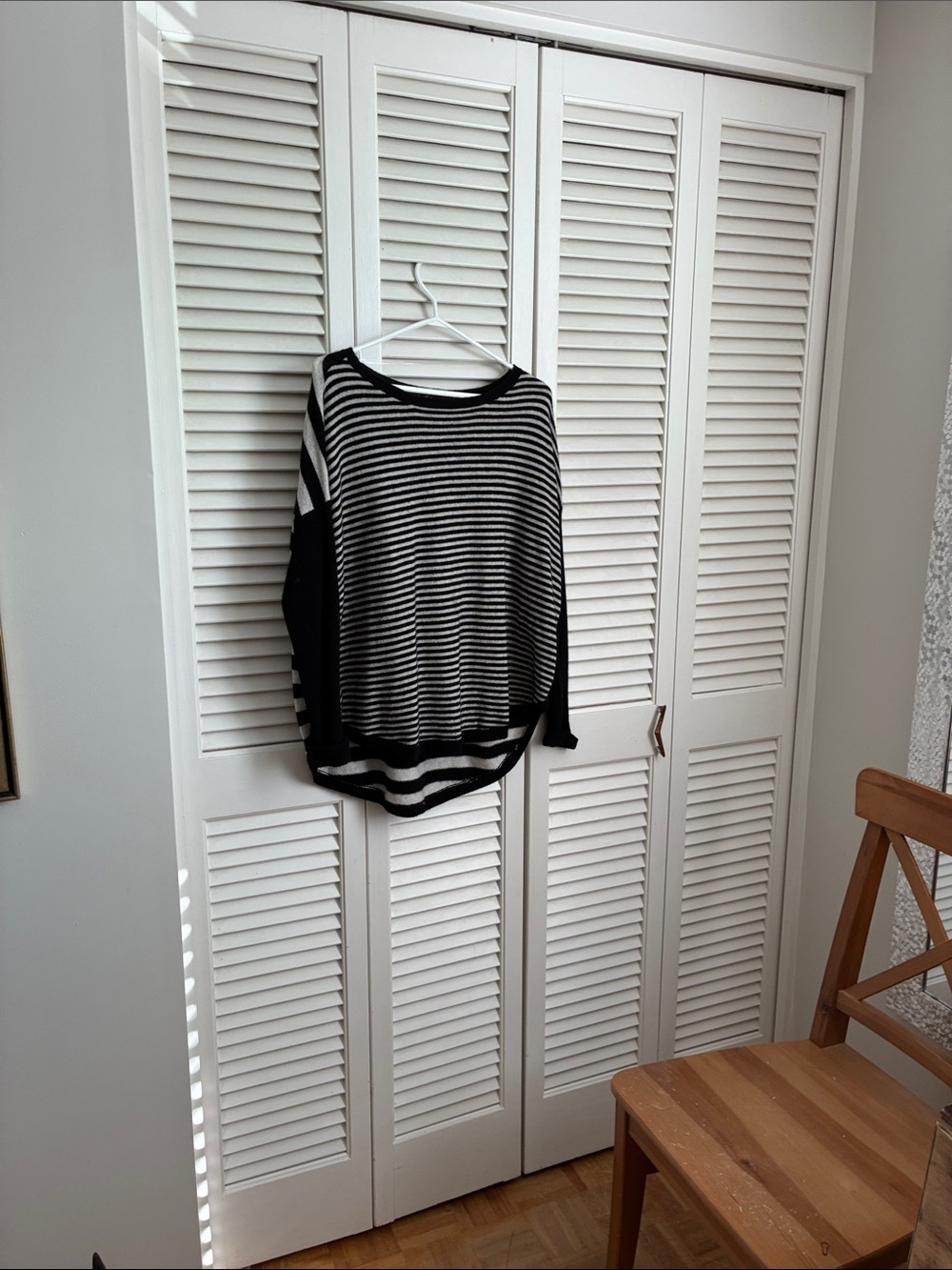 Lord & Taylor Black and White Striped Women's Sweater
